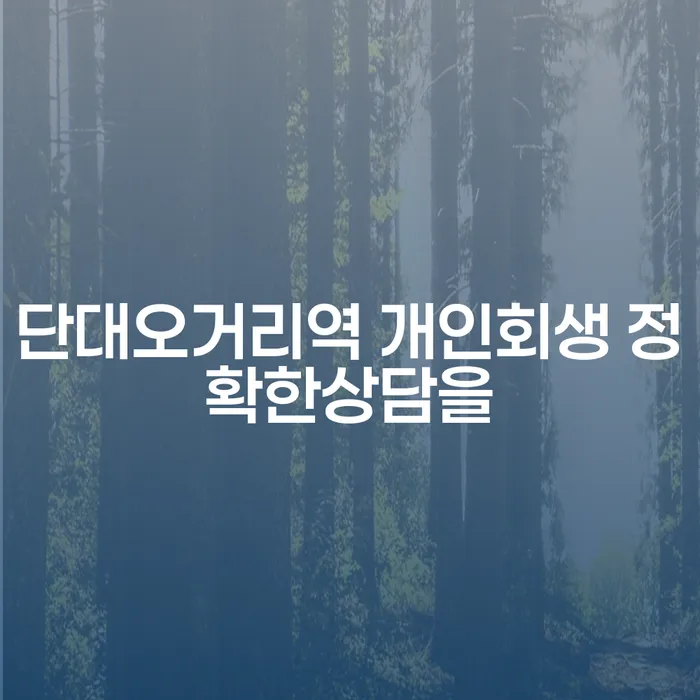단대오거리역 개인회생 정확한상담을