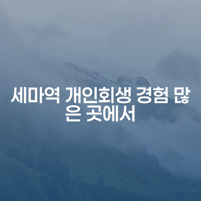 세마역 개인회생 경험 많은 곳에서