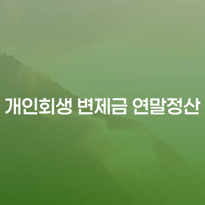 개인회생 변제금 연말정산, 어떻게 준비해야 할까요?